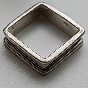Square sterling silver ring